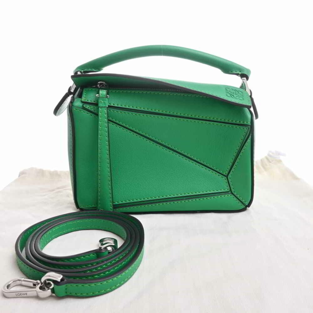 LOEWE Loewe leather puzzle bag shoulder green ladies - Picture 3 of 8